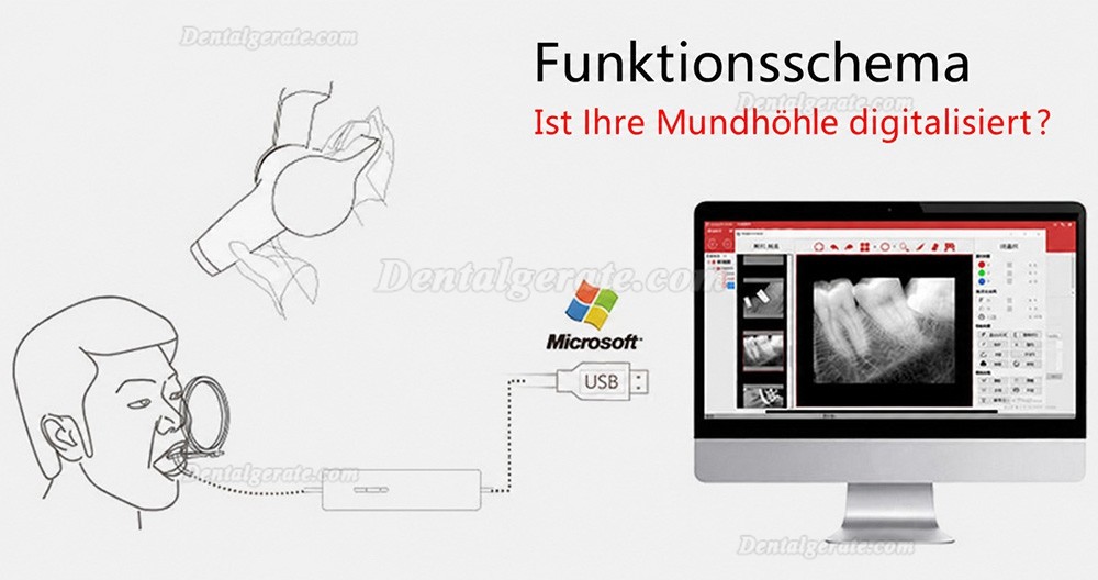 Handy HDR-600A Digitaler Intraorale R&ouml;ntgensensor Zahn&auml;rztlich Intraorale Flachkollektoren